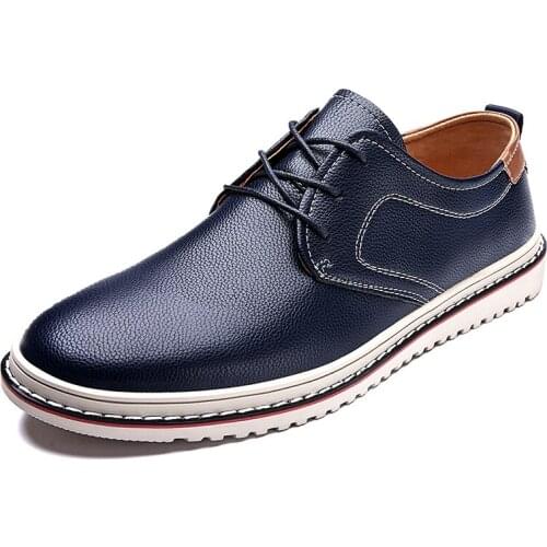 2021 New Leather Shoes Mens Casual Shoes Mens Breathable Non-slip Sports Shoes Mens Shoes Leather Mens Shoes38-48