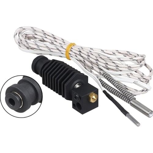 3D Printer Accessories Improved Hexagon Hotend Kit 0.4mm/1.75mm Straight Through Throat Extruder Hot End Kit