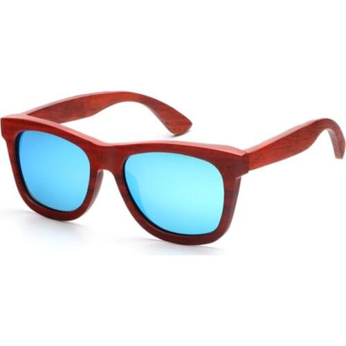 Ablibi Bamboo Wooden Red Polarized Sunglasses for Womens Mirrored Coating Unique Wood Sunglasses in Wood Box
