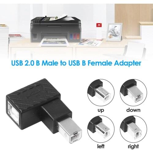 USB 2.0 Type B Print Port 90 Degree Converter Adapter Right Angle Extender Jack Male to Female Printer Jack Black Scanner