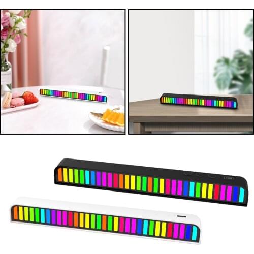 Car Sound Control Light RGB Voice-Activated Music Rhythm Ambient Light with 32 LED 18 Colors for Car Home Lamp