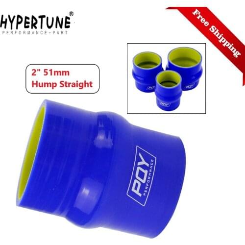 Free Shipping Blue&yellow 2" 51mm Hump Straight Silicone Hose Intercooler Coupler Tube Pipe HT-HSH0020-QY
