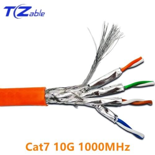 Cat7 RJ45 Network Cable 10Gbps High Speed SFTP AWG23 Double Shielded Pure Copper Engineering Ethernet Cable LSZH Supports FTTH