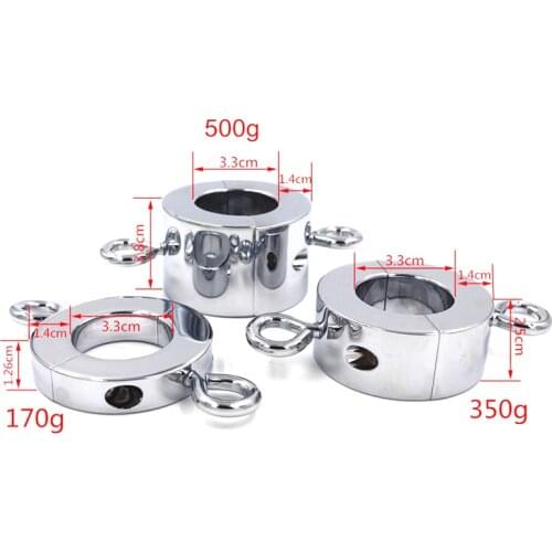 Metal Ball Stretcher Scrotum Pendant Testis Restraint Lock Ring penis bandage 3 Size for Choice Drop shipping