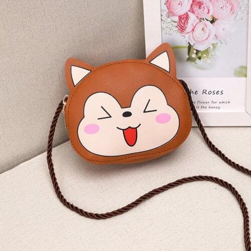 Cartoon Animal Boys Girls Mini Coin Purse Shoulder Bag Baby Kids Change Wallet Handbag Cute PU Leather Childrens messenger Bags
