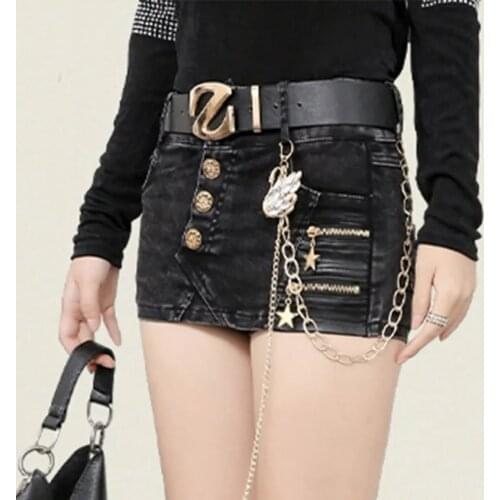 Women Fashion Jeans Mini Shorts 2021 Summer New Trend Slim Punk Style Elastic Sexy Female Denim Bag Hip Skirt Accessory Belt