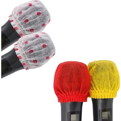 100Pcs Disposable Non-woven Microphone Cover Removal Windscreen Protective Mic Cap Pad for KTV Karaoke Supplies