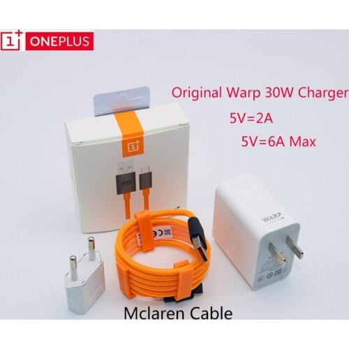Original OnePlus Warp Charger 30 Power Warp 30W EU Charge Adapter Charger Cable Quick Lading 30 W for OnePlus 7 7t Pro 6t 6 5t 5