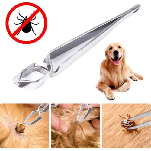 Stainless Steel Pet Tick Pet Flea Tweezers Double Head Dogs Cat Puppy Supplies Pet Dog Flea Remover Tick Removal Tool