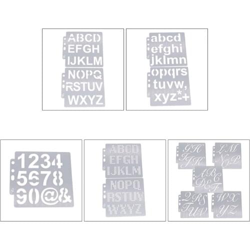 Plastic Alphabet Letter Number Drawing Painting Stencils Scale Template Sets for Journal Stencil Planner Scrapbook DIY Painting