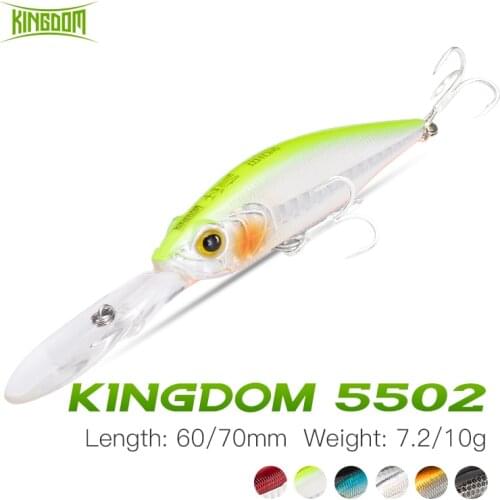 Kingdom Crank Minnow Fishing Lure 60mm 70mm Suspending Wobblers Long lip Hard Rattlin Lures For Bass Pike Perch Pesca Trolling