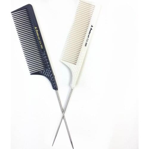 10 Pieces White/Black Metal Handle Pointed Salon Rat Pin Tail Comb Hairdresser Combs For Hair Extensions Tools