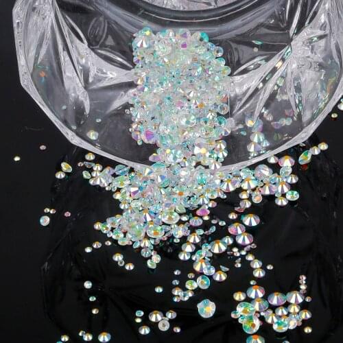 1440pcs SS3-SS16 Crystal AB Hot Fix Rhinestone Crystal Super Glitter Strass Iron On Rhinestones For Nail Art Fabric Garment