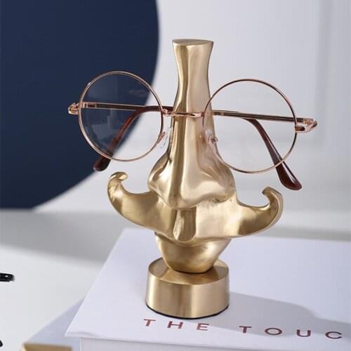 Glasses frame Decoration display storage rack Simple and modern Home brass decorations Desktop ornaments Gift Brass handcrafts