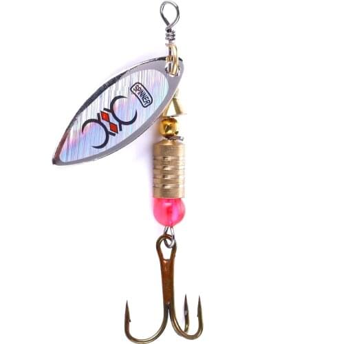 Spinner Bait Hengjia 5pcs 3 to 8.5g Artificial Bass Lure Glitter Fishing Spoon with Treble Hooks Pike Trout Metal Bait
