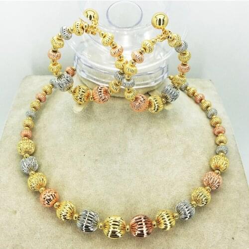 Fashion Wedding Bridal Crystal Rhinestone Jewelry Sets African Beads Dubai Gold Color Statement Jewellery Costume