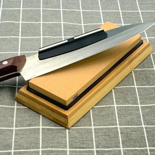 Grit 180 whetstone bamboo base angle guide 3 pieces set grinding system water honing Tool Professional knife sharpening stone
