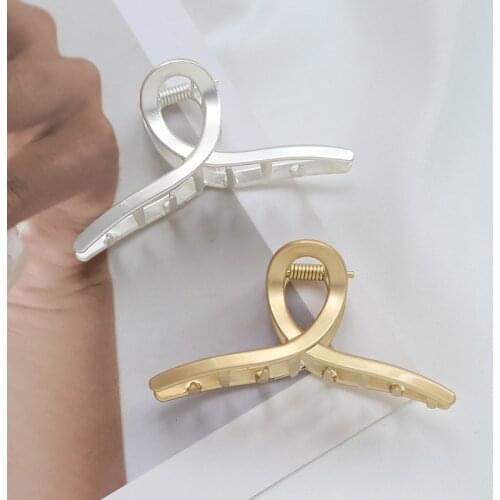 Women Korean Metal Hair Claw Lady Vintage Cross Geometric Head Clips