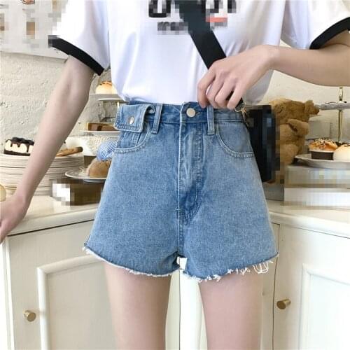 ZB4777 women big size shorts female 2021 summer new students fashion loose show thin wide leg denim shorts cheap wholesale
