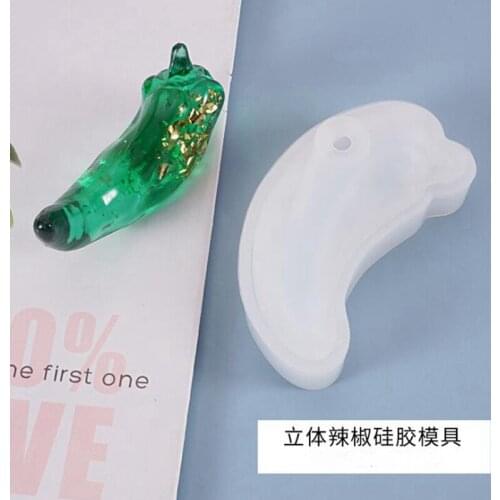 1PCS Transparent Silicone Mold 3D Vegetables Chili Charms Mold For DIY Water Drop Decorative Silicone Mold