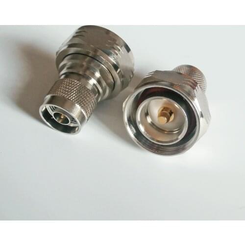 1X Pcs Adapter 7/16 DIN L29 Male To N Male Plug Cable Connector Socket N - L29 Jack Straight Brass Coaxial RF Adapters For test