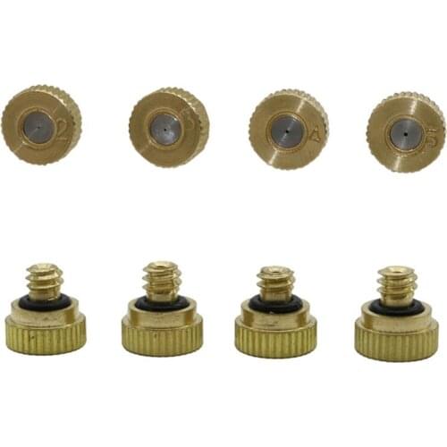 3/16 Inch Male Thread Copper Stainless Steel Atomization Misting Nozzles Garden Irrigation Fog Cooling Dust Removal Sprayer 5Pcs