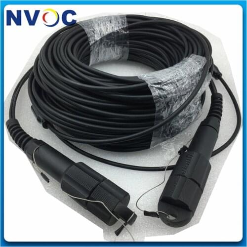 4core 100M 150M 200M 250M SM G657A1,LSZH,1Pcs PDLC/UPC(4Core) with PCD310 Cable Wire Reel 4C LC Armored Fiber Patch Cord Cable