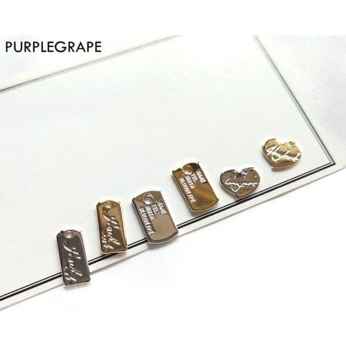Mini English Alloy Pendant Earrings DIY Jewelry Making Accessories Material Handmade Necklace Necklace 8pcs