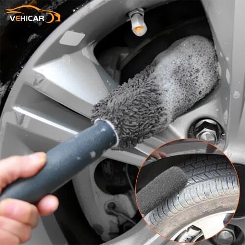 VEHICAR Car Wash Accessories Car Cleaner Plating Wheel Hub Tyre Mud Wet and Dry Wheel Tire Rim Clean Brush Car Care Brush