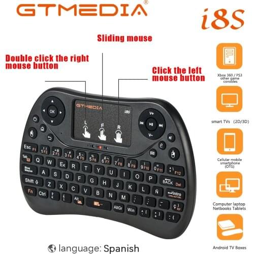 GTMEDIA i8S Backlit 2.4G Wireless Keyboard Air Mouse English Russian Touchpad Handheld For Android TV BOX T9 H96 Max Plus