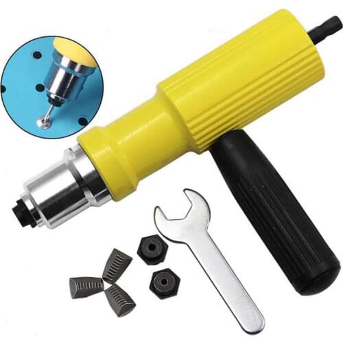 Cordless Riveting Drill Electric Rivet Nut Gun Riveting Tool Adaptor Insert Nut Tool Riveting Drill Adapter 2.4mm-4.8mm