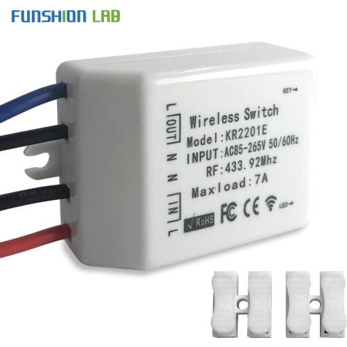 FUNSHION 433.92 MHz Wireless switch universal AC 85-265V CH Wireless Remote Control Receiver 433mhz maxload 7A high quality