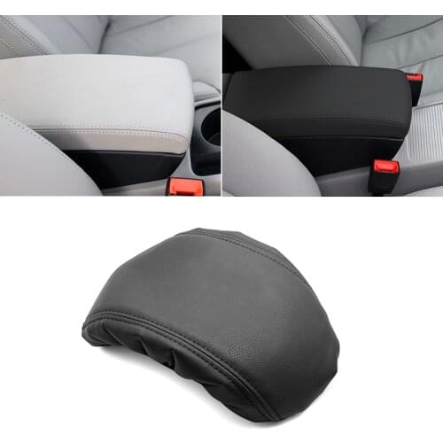 Black PU Leather with Sponge Armrest Cover For VW Passat B6 2005 2006 2007 2008 2009 Center Control Armrest Box Cover Inner Trim