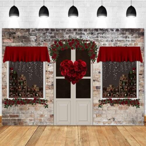 Valentine Day Photography Backdrop Love Rose Door Newborns Baby Children Cake Smash Birthday Photo Background Studio Props W4867