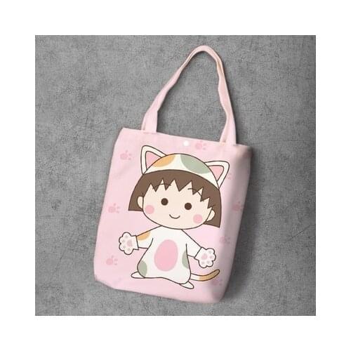 Chi-bi Maruko Anime Figures Toy Cartoon Products Cosplay Accessories Customized Shopping Bag Gifts Shoulder Bags Unisex