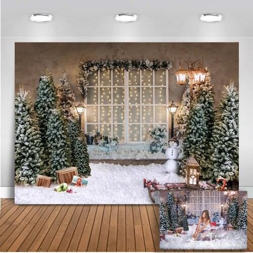 Photography backdrop windows chrismtas tree pine background for photo booth studio snow winter photo booth background studio