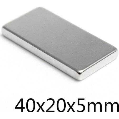 1/2/3PCS 40x20x5 Quadrate Strong Neodymium Magnet 40*20*5mm Strip Powerful NdFeB Magnetic 40x20x5mm Rare Earth Magnets