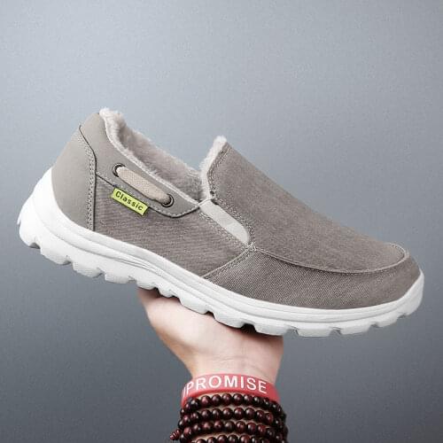 Big Size 39-48 Men Sneakers Casual Shoes Mens Plush Keep Warm Mens Gym Shoes Winter Slip-on Walking Shoes Zapatos De Hombre