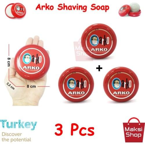 Arko Shaving Soap 90 g * 3 Pcs Bowl Razor Shaving Soap Abundant Foam Cleaning Easy Cleaning Easy Rinsing Face does Not irritate