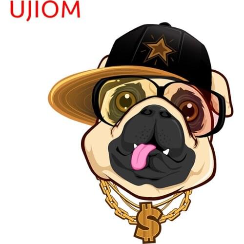 UJIOM Dog Head Hip Hop Mascot Cartoon Switch Panel Sticker Personalise Decoracion Para Sala Cartoon Animal Toilet Sticker