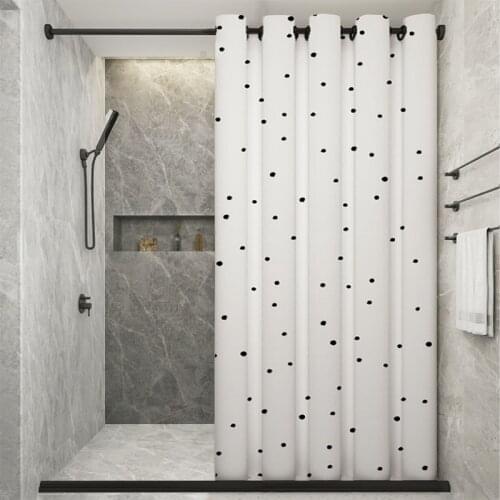 Not in/Wave Point Roman Hole Shower Curtain, 99.9% Waterproof, Bathroom Thicken Mildewproof Fabric, Home Curtains Customization