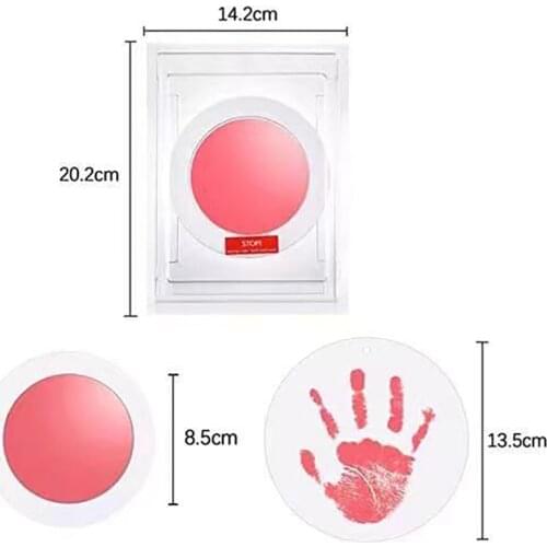 Non-toxic Baby Inkless Handprint Footprint Kit No Touch Skin Ink Pads for 0-6 Months Souvenir Gift for Infant Newborn Paw Print