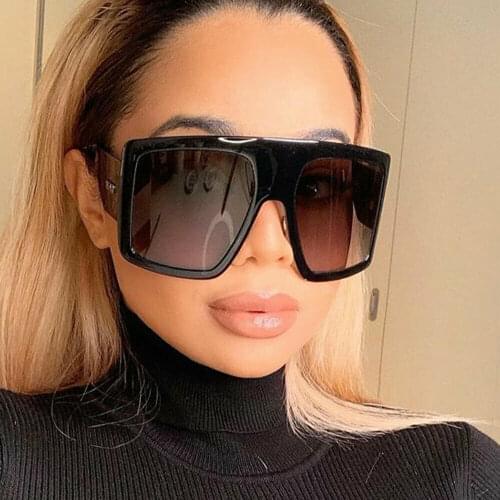 Vintage Oversize Square Sunglasses Women Luxury Frame Sun Glasses Fashion Gradient Female Driving Outdoor Shades Shield Glasses