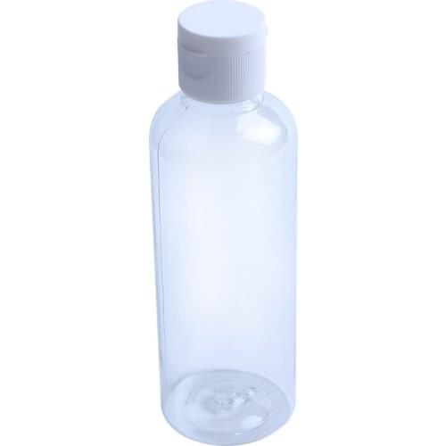 4 x 100ml Plastic Clear Flip Bottles Travel Shampoo Lotion Cosmetic Container