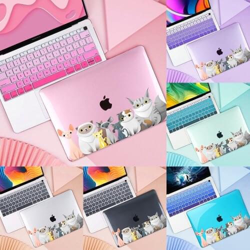 Cat Family Plastic Hard Cover for MacBook Air Pro Retina 11 12 13 15 16 inch Touch bar 2020 A2337 A2179 A2338 A2141 A1466 Case