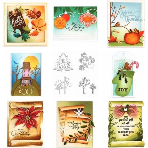 Holiday Christmas Decor Set Metal Cutting Dies Stencil For DIY Scrapbooking Decorative Embossing Handcraft Die Cutting Template