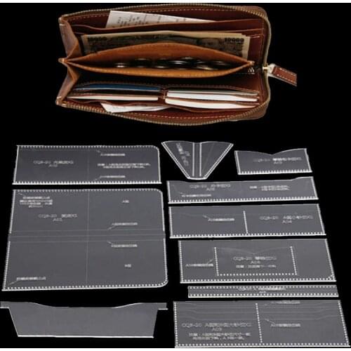 DIY Designer Leather Acrylic Plate Make Leather Handbag Bag Pattern Template Embossing Sewing Leathercraft Tool Sets