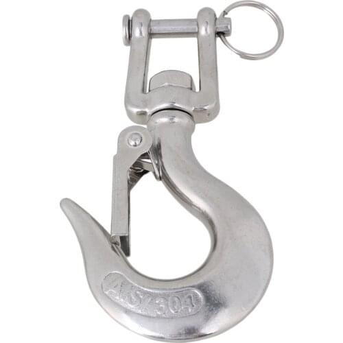 Silver 304 Stainless Steel American Type Trigger Clevis Swivel-Eye Lifting Snap Tone Hook with 350KG Loading Capacity