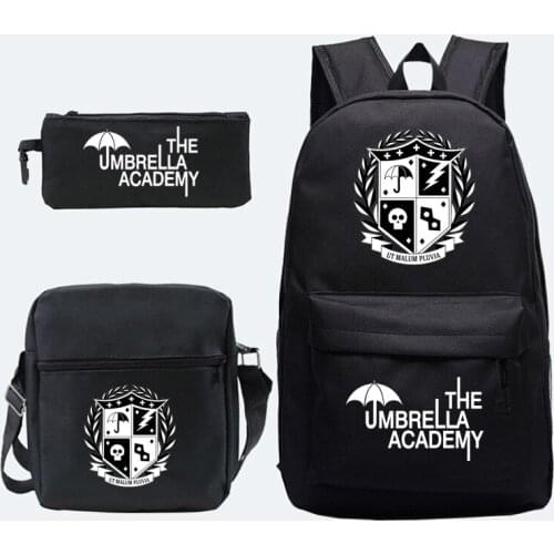 3 Pcs / Set Backpack School Bags for Girls Boys Laptop Travel Umbrella Backpack Women Backpacks Shoulder Bags Pencil Bag