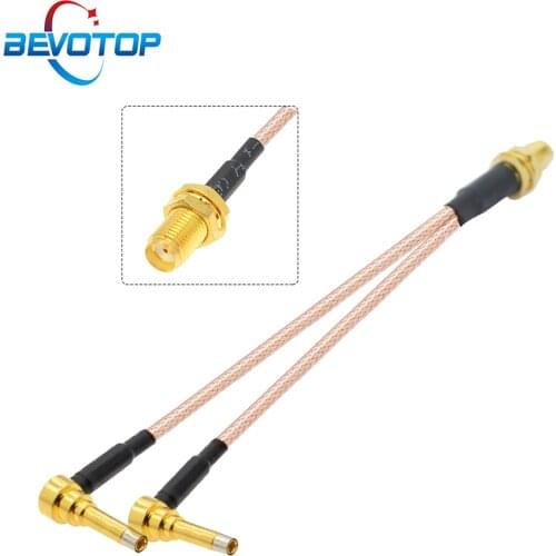 SMA / RP-SMA Female to Y Type Dual 2X MS156 Male Splitter Combiner Test Probe Cable for Yota S15 RG316 RF Coaxial Pigtail 15CM